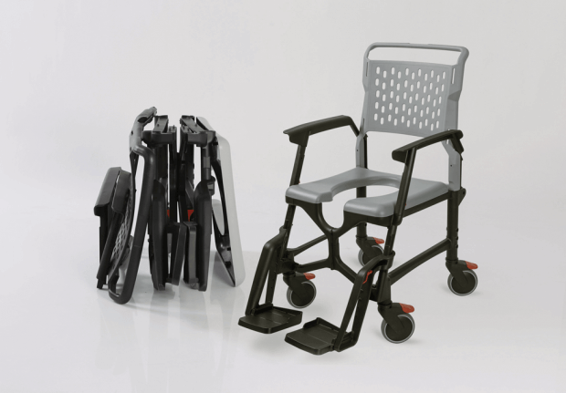Lightweight, durable, adjustable commode and shower chair for comfortable daily use, easy to assemble for occasional traveling
